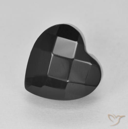 4.31ct 天然 黑色 缟玛瑙, 心形, 不透明