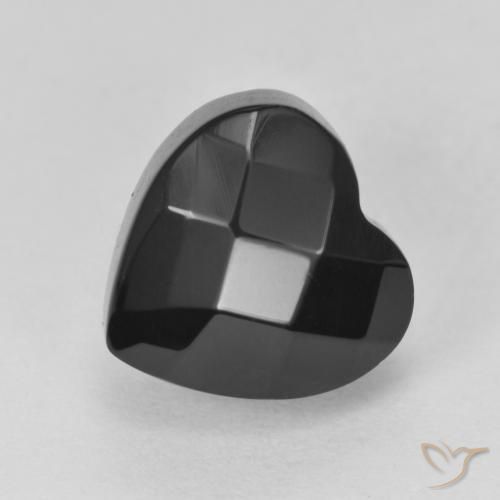 4.36ct 天然 黑色 缟玛瑙, 心形, 不透明