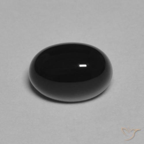 1.09克拉天然黑色缟玛瑙，椭圆形切割，7×4.9毫米，不透明