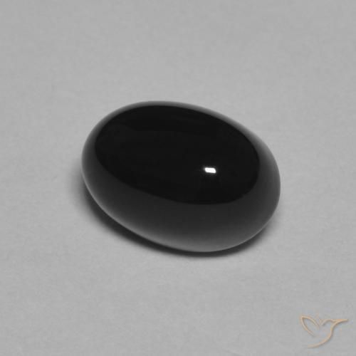 1.09克拉天然黑色缟玛瑙，椭圆形切割，7×4.9毫米，不透明