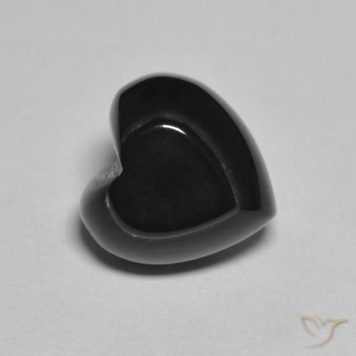 4.24ct 天然 黑色 缟玛瑙, 心形, 不透明