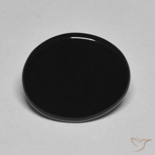 4.22ct 天然 黑色 缟玛瑙, 椭圆形, 不透明