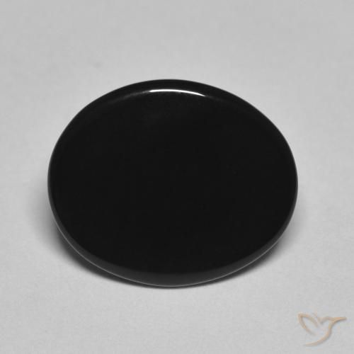 4.16ct 天然 黑色 缟玛瑙, 椭圆形, 不透明
