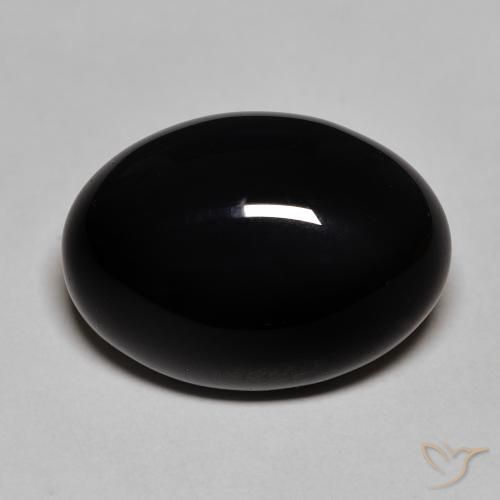 12.12ct 天然 黑色 缟玛瑙, 椭圆形, 不透明