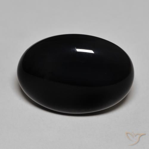 16.43ct 天然 黑色 缟玛瑙, 椭圆形, 不透明
