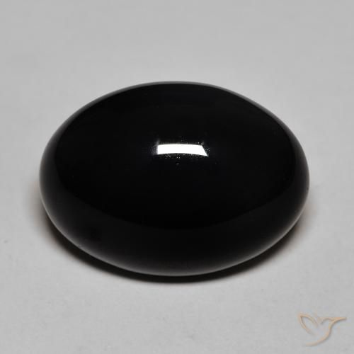 12.32克拉天然黑色缟玛瑙，椭圆形切割，18.2×13.3毫米，不透明