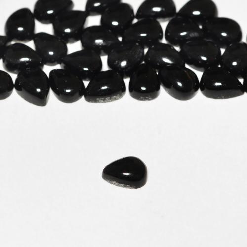 0.16ct Natural Black Onyx, Pear Shape, Opaque