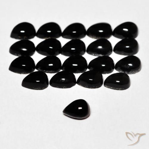 0.15ct 天然 黑色 缟玛瑙, 梨形, 不透明