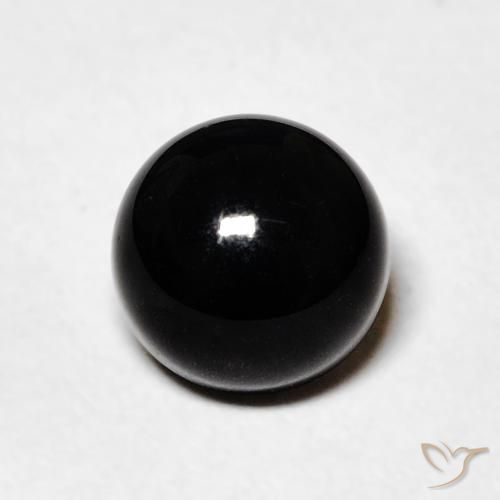 1.48ct 天然 黑色 缟玛瑙, 圆形的, 不透明