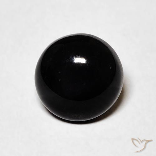 1.20ct 天然 黑色 缟玛瑙, 圆形的, 不透明