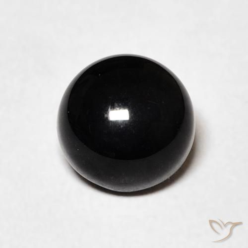 1.23ct 天然 黑色 缟玛瑙, 圆形的, 不透明