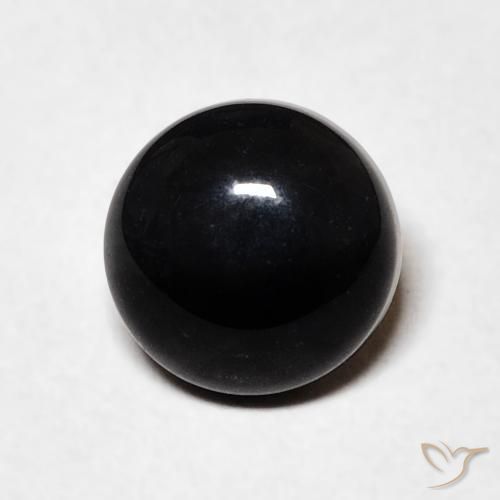 1.58ct 天然 黑色 缟玛瑙, 圆形的, 不透明