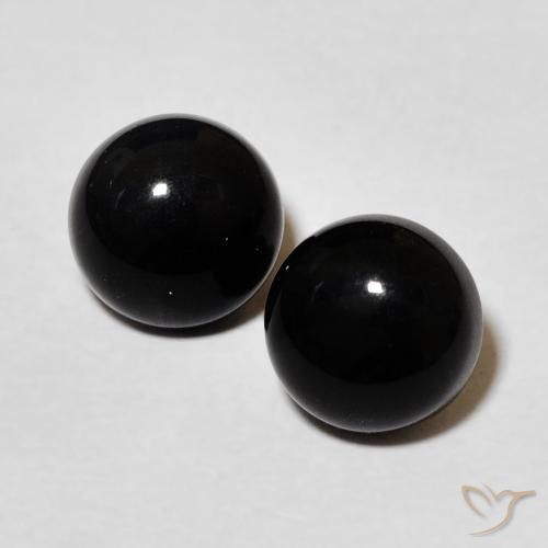 2.65ctw 天然 黑色 缟玛瑙, 圆形的, 不透明