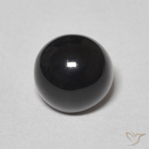 1.31ct 天然 黑色 缟玛瑙, 圆形的, 不透明