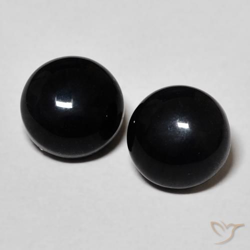 2.94ctw 天然 黑色 缟玛瑙, 圆形的, 不透明