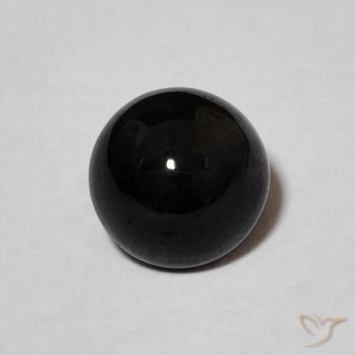 1.01ct 天然 黑色 缟玛瑙, 圆形的, 不透明