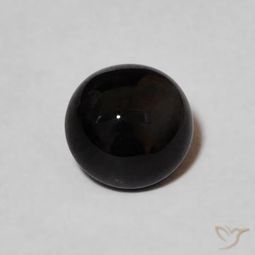 0.85ct 天然 黑色 缟玛瑙, 圆形的, 不透明