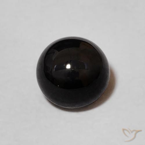 0.99ct 天然 黑色 缟玛瑙, 圆形的, 不透明
