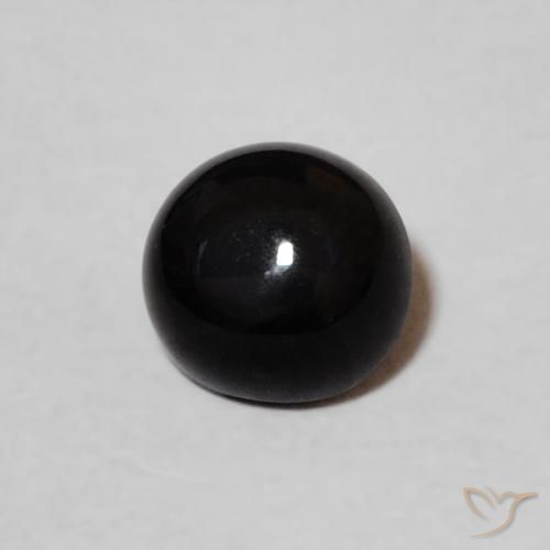 0.60ct 天然 黑色 缟玛瑙, 圆形的, 不透明