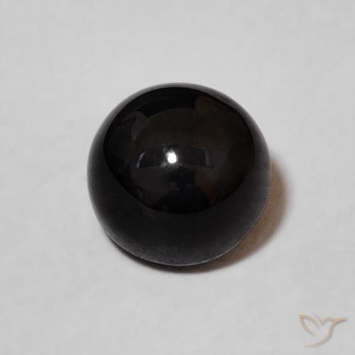 1.20ct 天然 黑色 缟玛瑙, 圆形的, 不透明