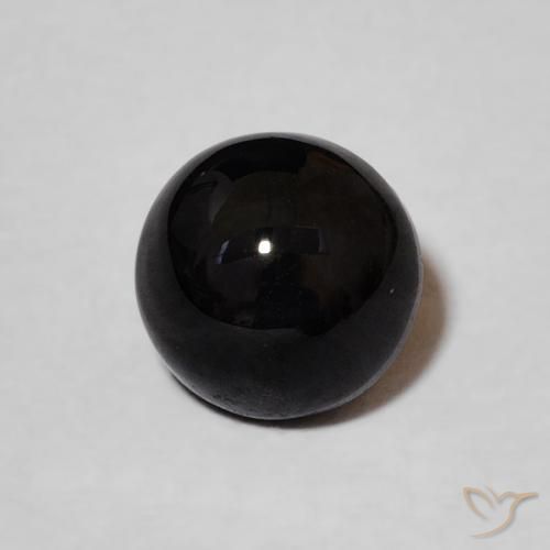 1.23ct 天然 黑色 缟玛瑙, 圆形的, 不透明