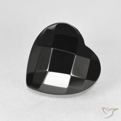 4.40ct 天然 黑色 缟玛瑙, 心形, 不透明
