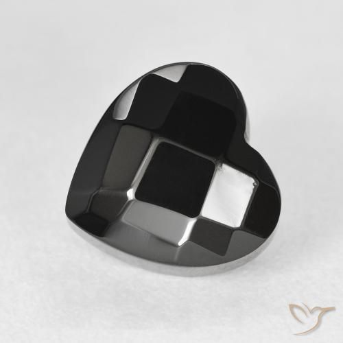 4.36ct 天然 黑色 缟玛瑙, 心形, 不透明