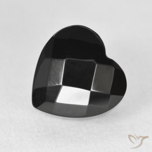 4.46ct 天然 黑色 缟玛瑙, 心形, 不透明