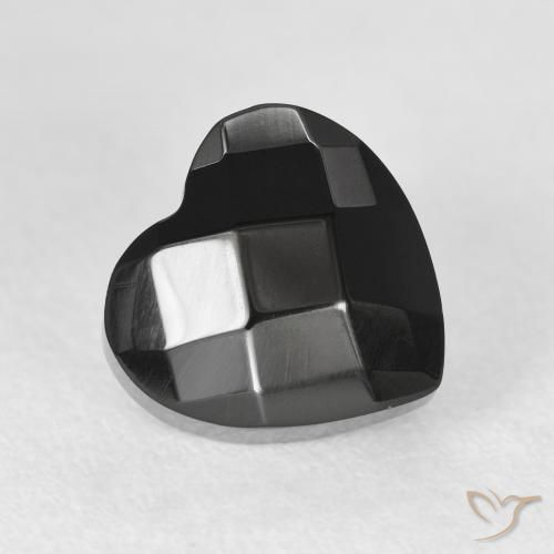 4.12ct 天然 黑色 缟玛瑙, 心形, 不透明