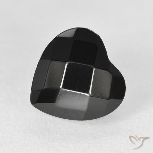 3.90ct 天然 黑色 缟玛瑙, 心形, 不透明