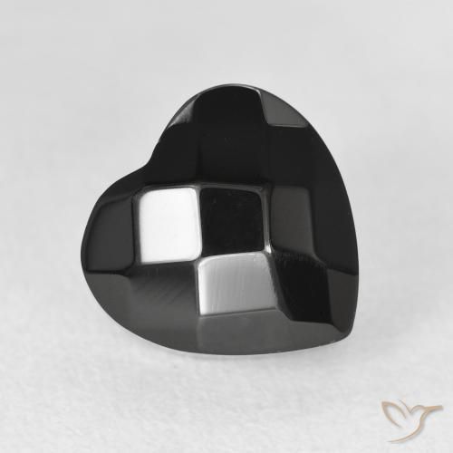 4.14ct 天然 黑色 缟玛瑙, 心形, 不透明
