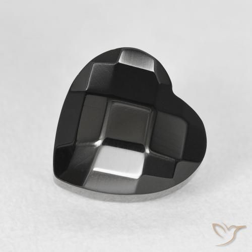4.19ct 天然 黑色 缟玛瑙, 心形, 不透明
