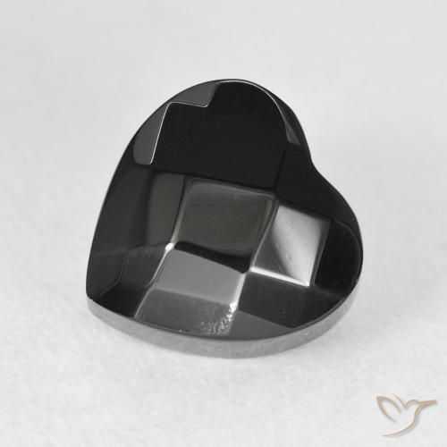 4.33ct 天然 黑色 缟玛瑙, 心形, 不透明