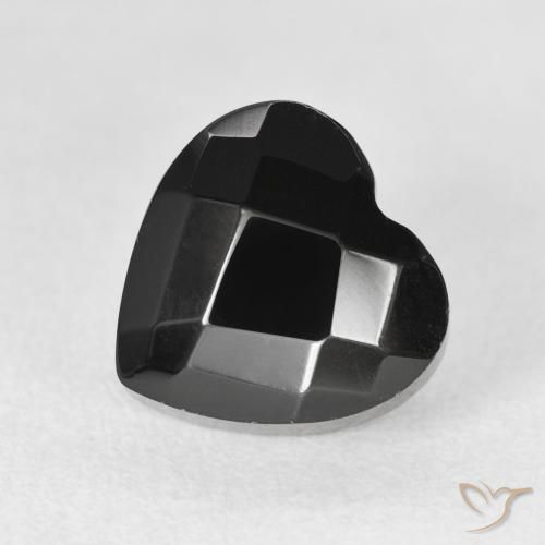 4.19ct 天然 黑色 缟玛瑙, 心形, 不透明