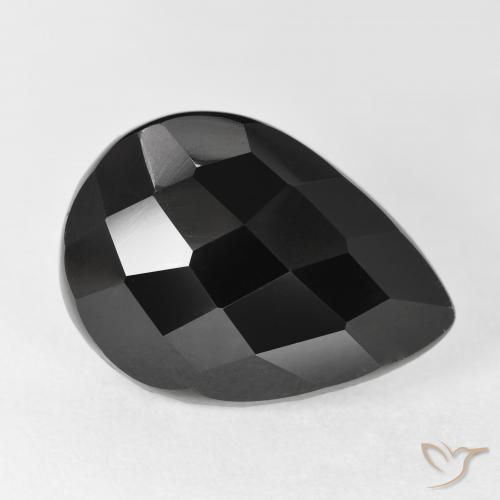 10.69ct 天然 黑色 缟玛瑙, 梨形, 不透明