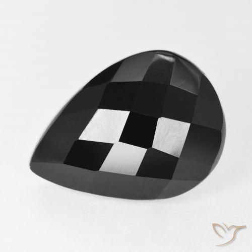 9.97ct 天然 黑色 缟玛瑙, 梨形, 不透明