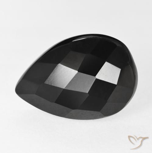 8.80ct 天然 黑色 缟玛瑙, 梨形, 不透明