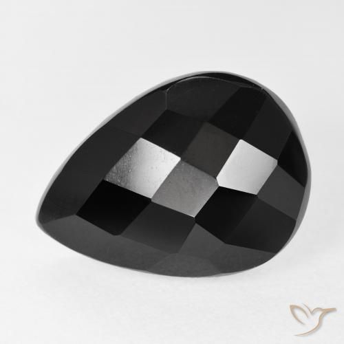 9.80ct 天然 黑色 缟玛瑙, 梨形, 不透明