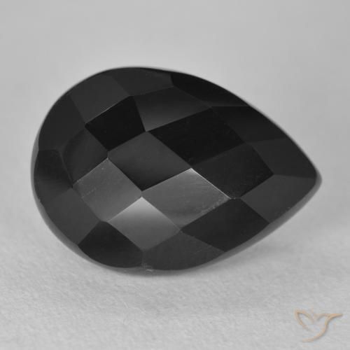 8.92ct 天然 黑色 缟玛瑙, 梨形, 不透明