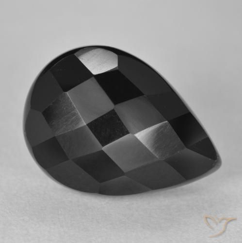 9.16ct 天然 黑色 缟玛瑙, 梨形, 不透明