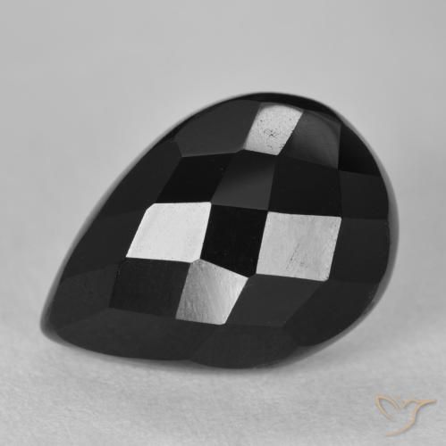 9.32ct 天然 黑色 缟玛瑙, 梨形, 不透明