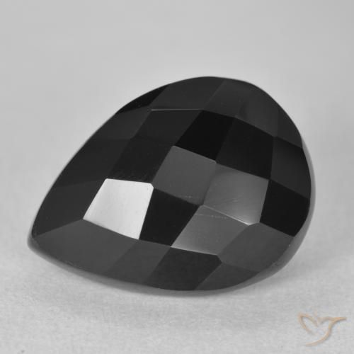 9.20ct 天然 黑色 缟玛瑙, 梨形, 不透明