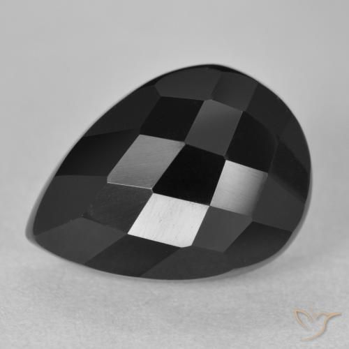 10.44ct 天然 黑色 缟玛瑙, 梨形, 不透明