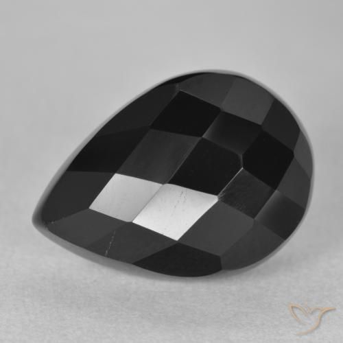 9.31ct 天然 黑色 缟玛瑙, 梨形, 不透明