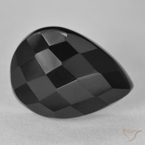 10.11ct 天然 黑色 缟玛瑙, 梨形, 不透明