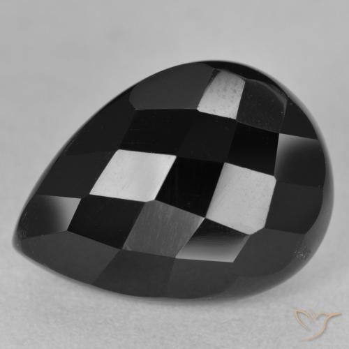 9.91ct 天然 黑色 缟玛瑙, 梨形, 不透明