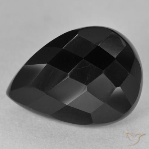 10.07ct 天然 黑色 缟玛瑙, 梨形, 不透明