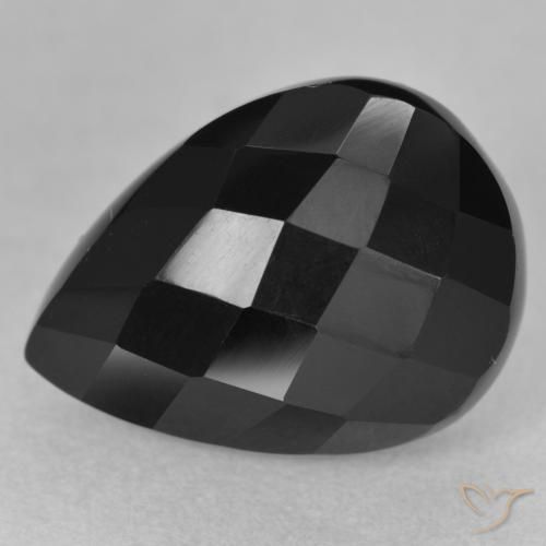 10.10ct 天然 黑色 缟玛瑙, 梨形, 不透明