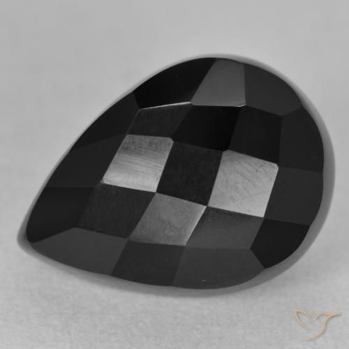 10.05ct 天然 黑色 缟玛瑙, 梨形, 不透明