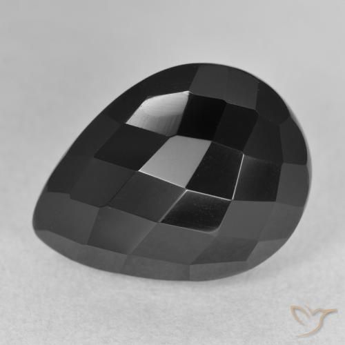 12.67ct 天然 黑色 缟玛瑙, 梨形, 不透明